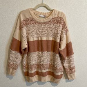 Super cute and comfy cream and pink sweater